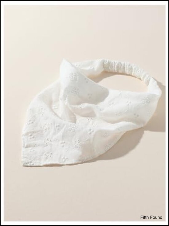 Boho Eyelet Crochet Bandana Headwrap Scarf for Women main image 5